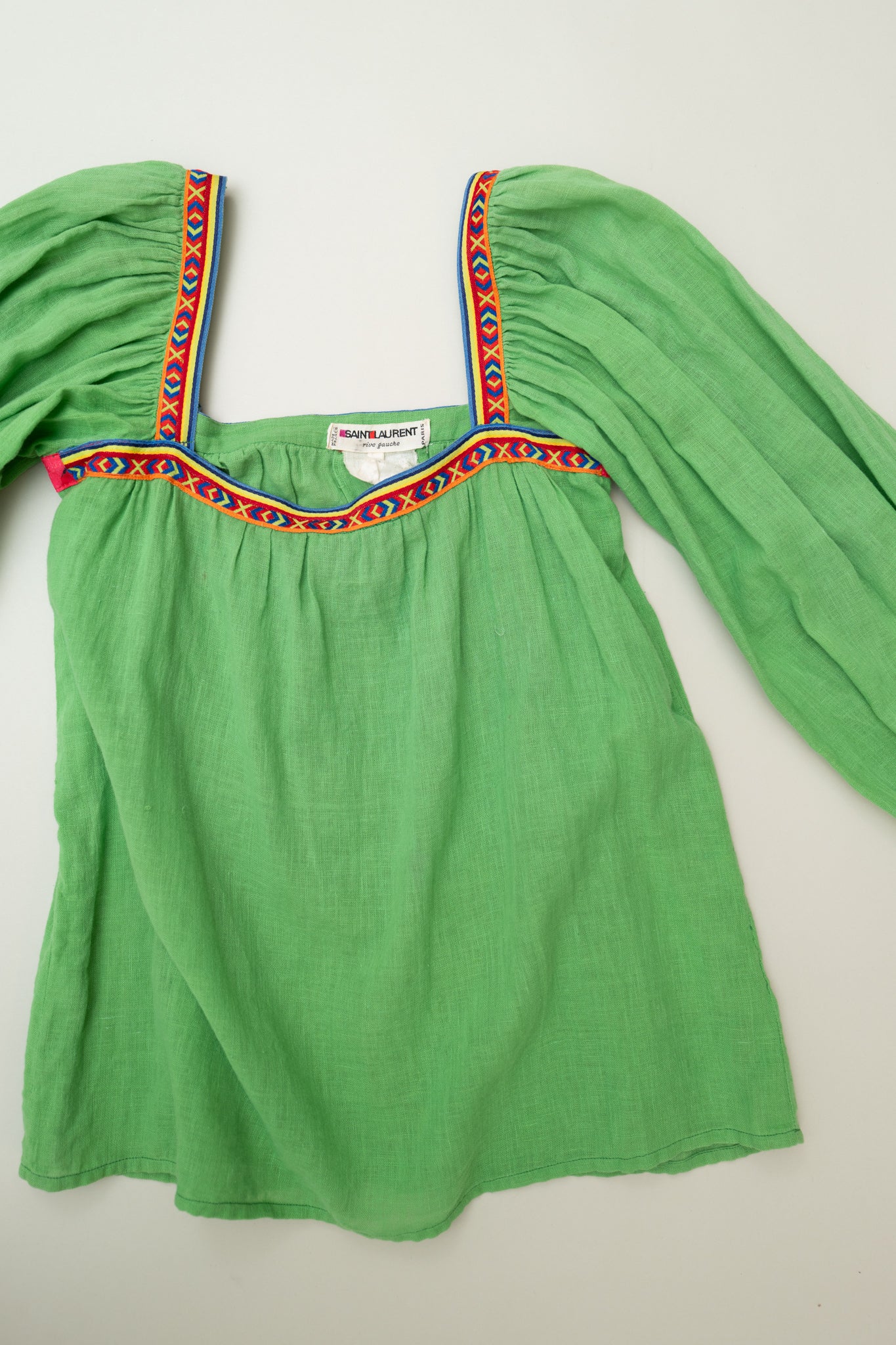 80S SAINT LAURENT LINEN TOP
