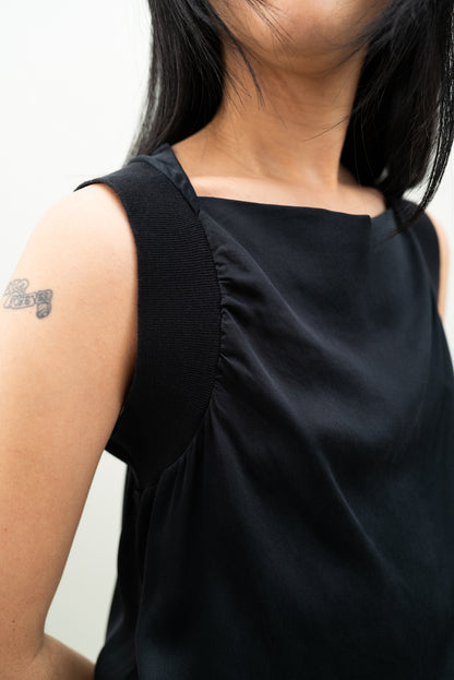 YVES SAINT LAURENT SILK/KNIT TANK