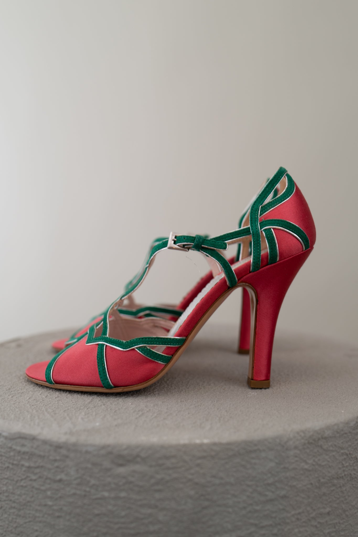 PRADA SATIN & SUEDE HEELS