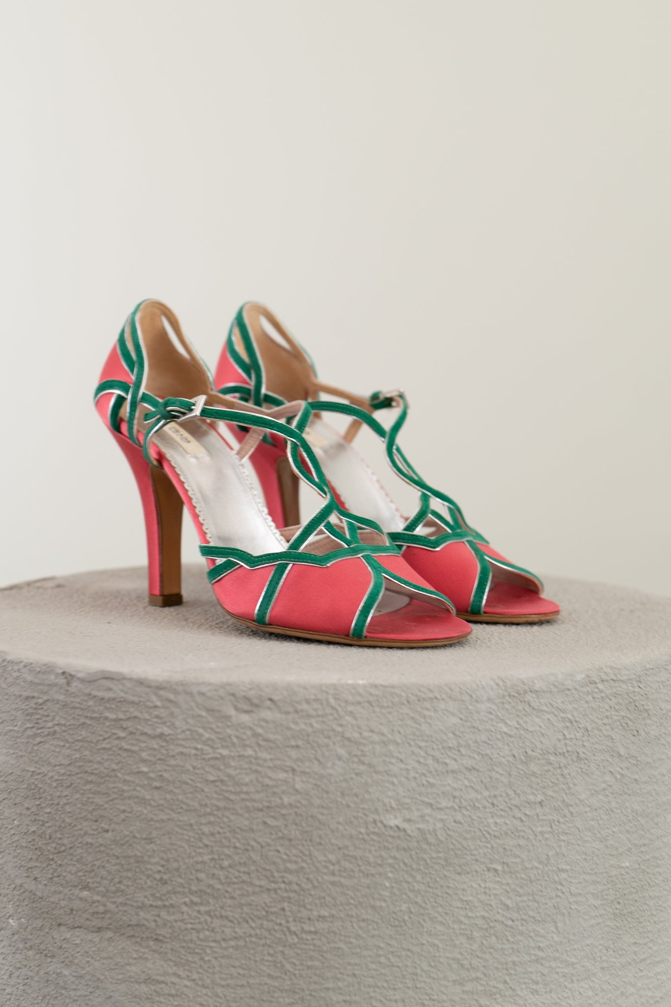 PRADA SATIN & SUEDE HEELS