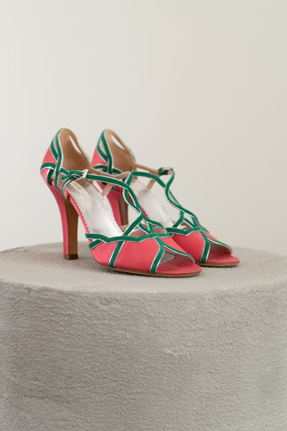 PRADA SATIN & SUEDE HEELS