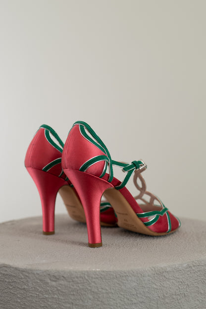 PRADA SATIN & SUEDE HEELS