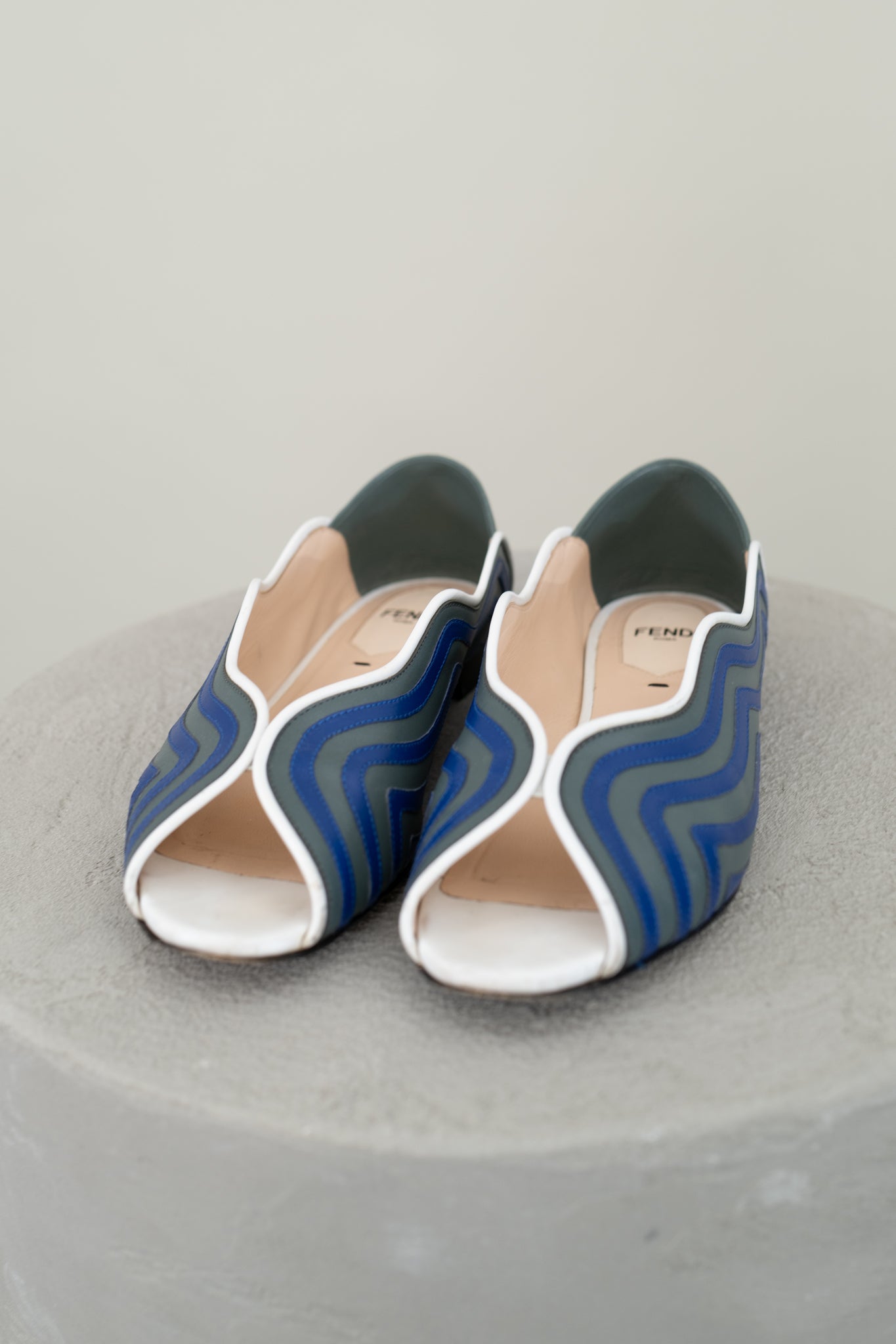 FENDI PEEP TOE FLATS