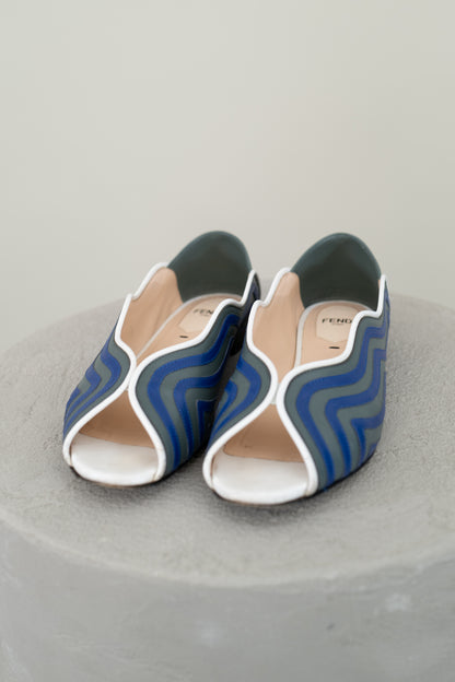 FENDI PEEP TOE FLATS