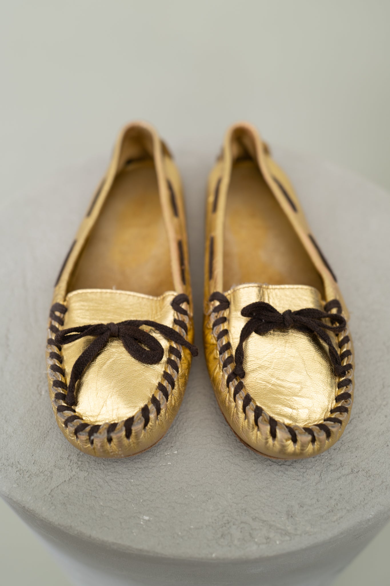 MIU MIU GOLD FLATS
