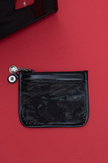 GUCCI LEATHER/MESH MINI TOTE BAG