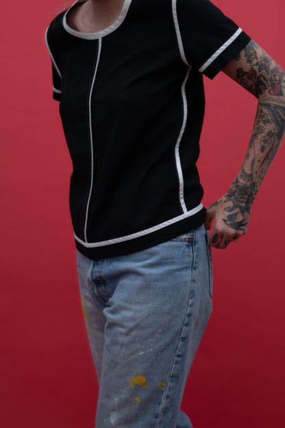 TRICOT CDG CONTRAST TOP