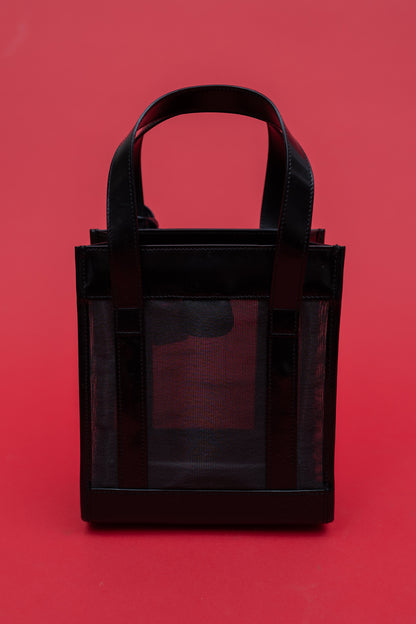 GUCCI LEATHER/MESH MINI TOTE BAG