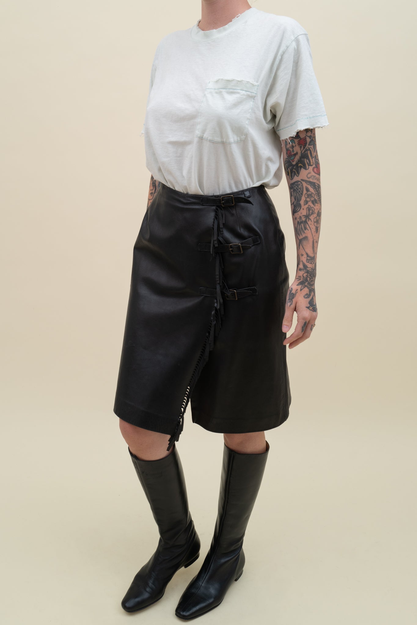 RALPH LAUREN LEATHER SKIRT