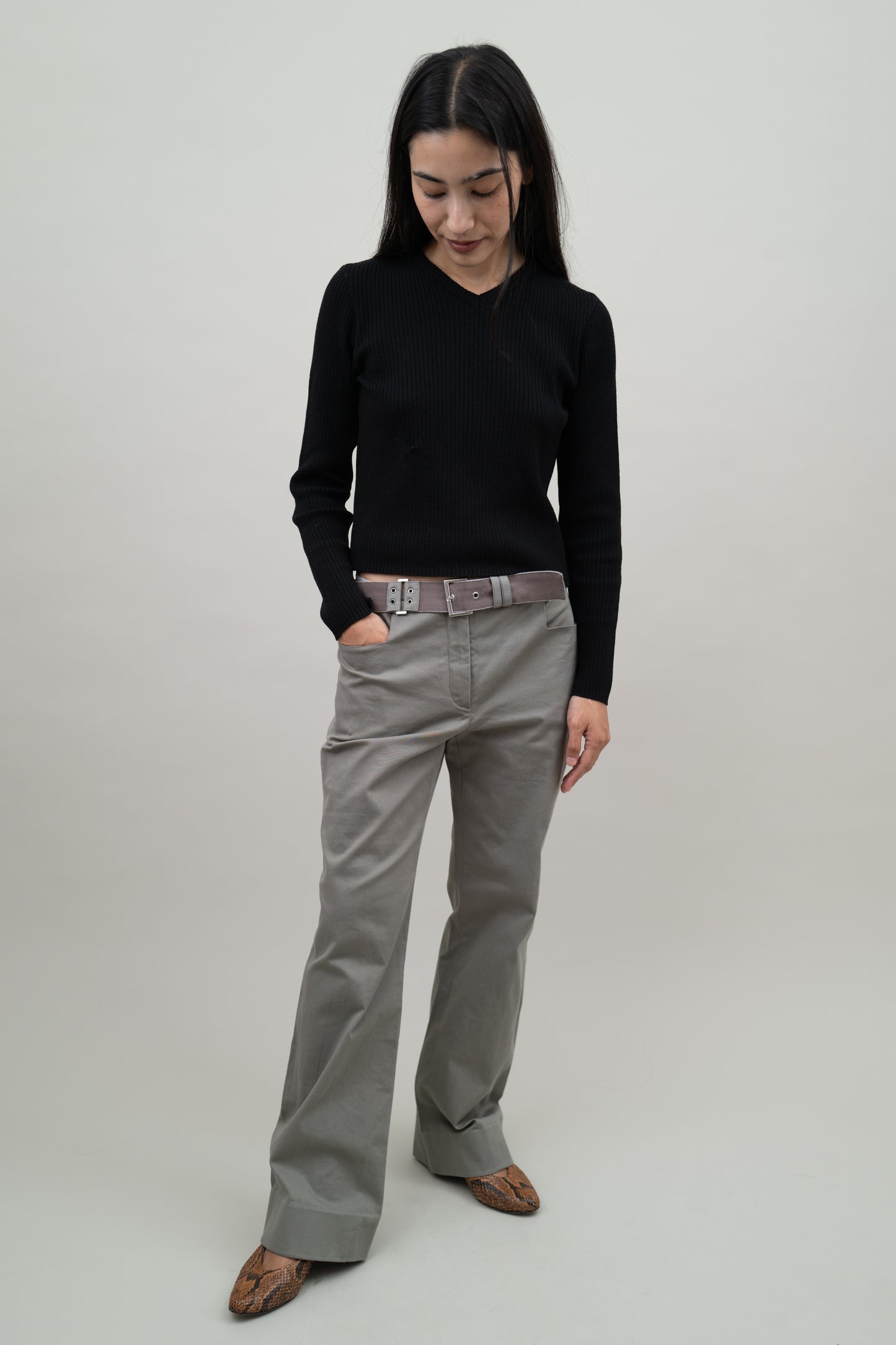 ALBERTA FERRETTI BELTED PANTS