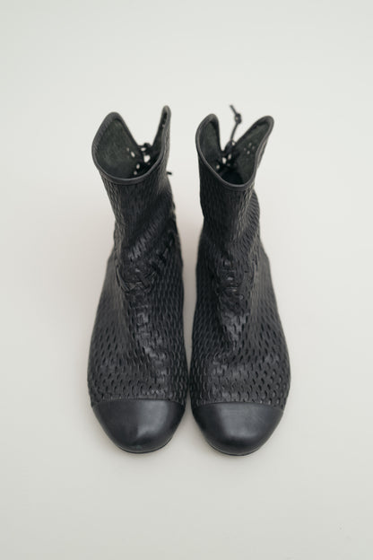 CHANEL PERFORATED LEATHER BOOTS