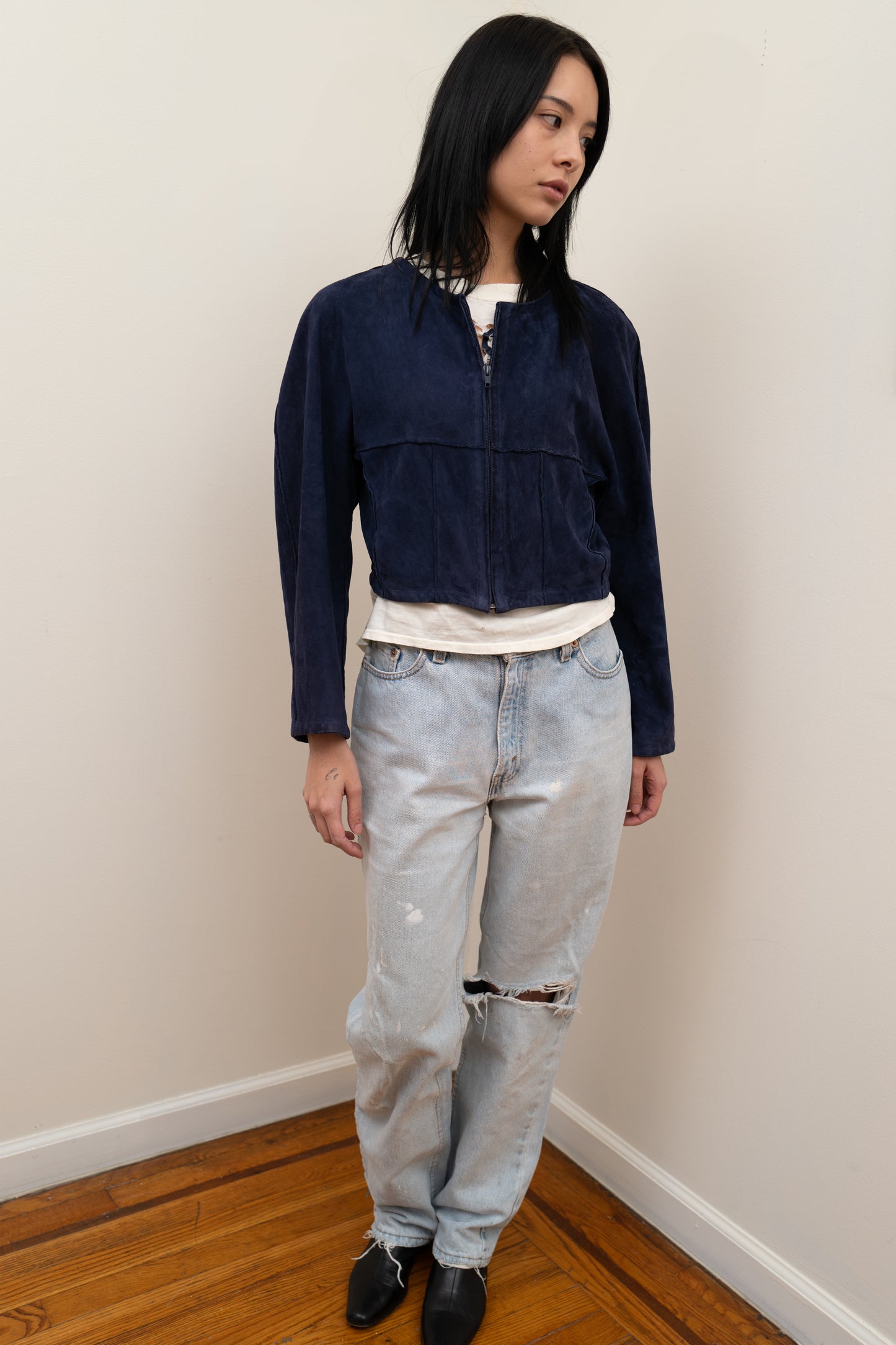 BALLY CROPPED SUEDE JACKET