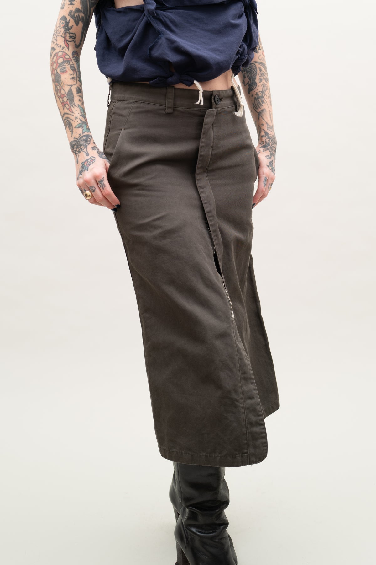 Y'S DOUBLE ZIP SKIRT