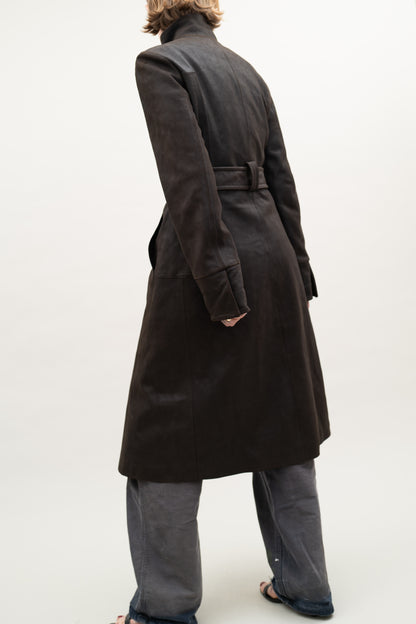 JIL SANDER LEATHER TRENCH COAT