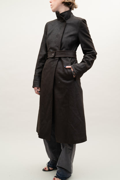 JIL SANDER LEATHER TRENCH COAT