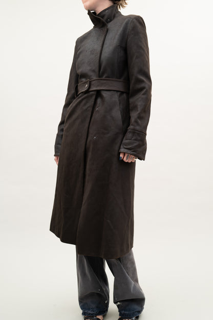 JIL SANDER LEATHER TRENCH COAT
