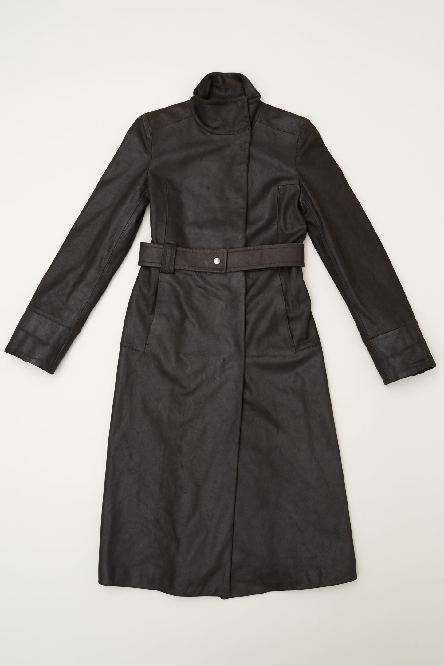 JIL SANDER LEATHER TRENCH COAT