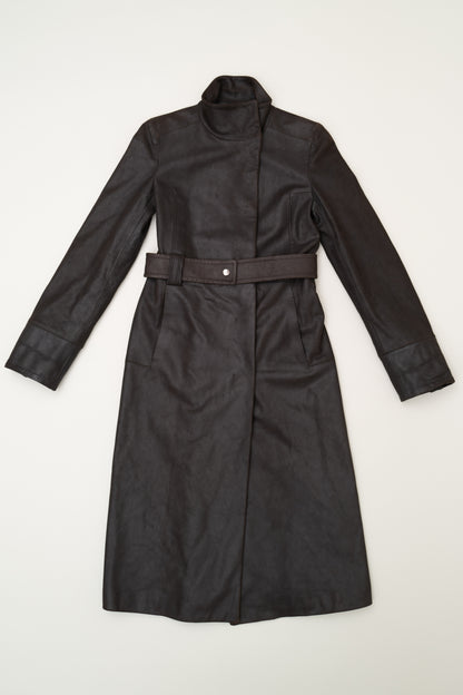 JIL SANDER LEATHER TRENCH COAT