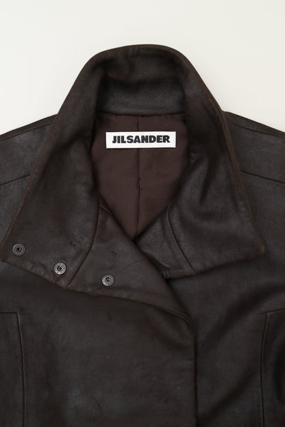 JIL SANDER LEATHER TRENCH COAT