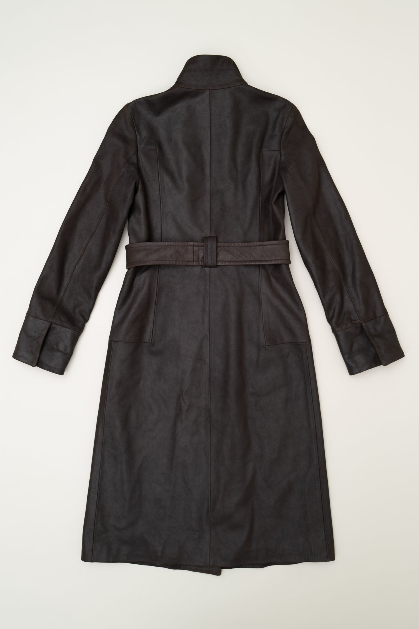 JIL SANDER LEATHER TRENCH COAT