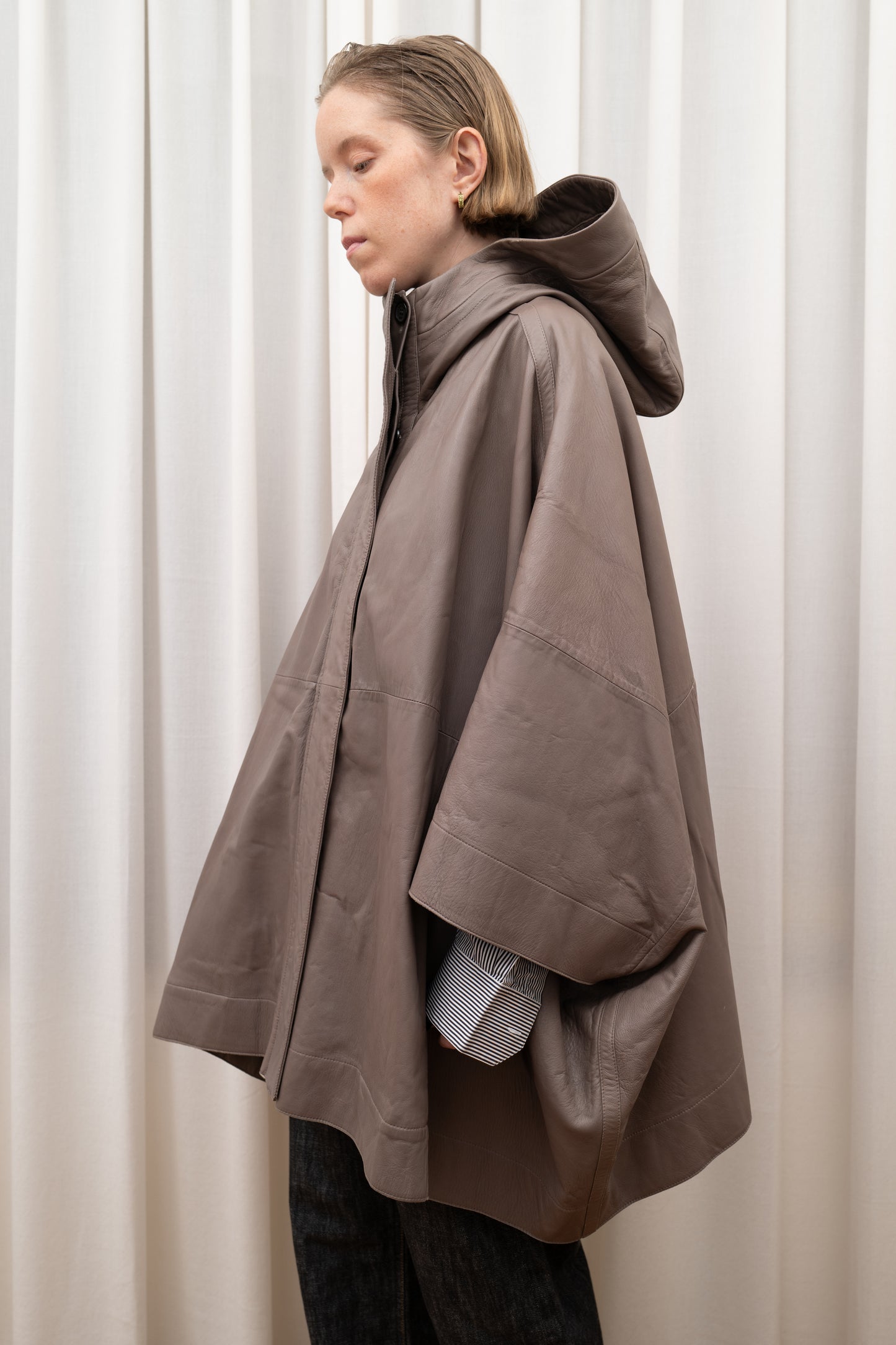 BALLY LEATHER PONCHO
