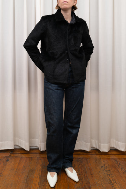 LAWRENCE STEELE FUR BUTTON UP