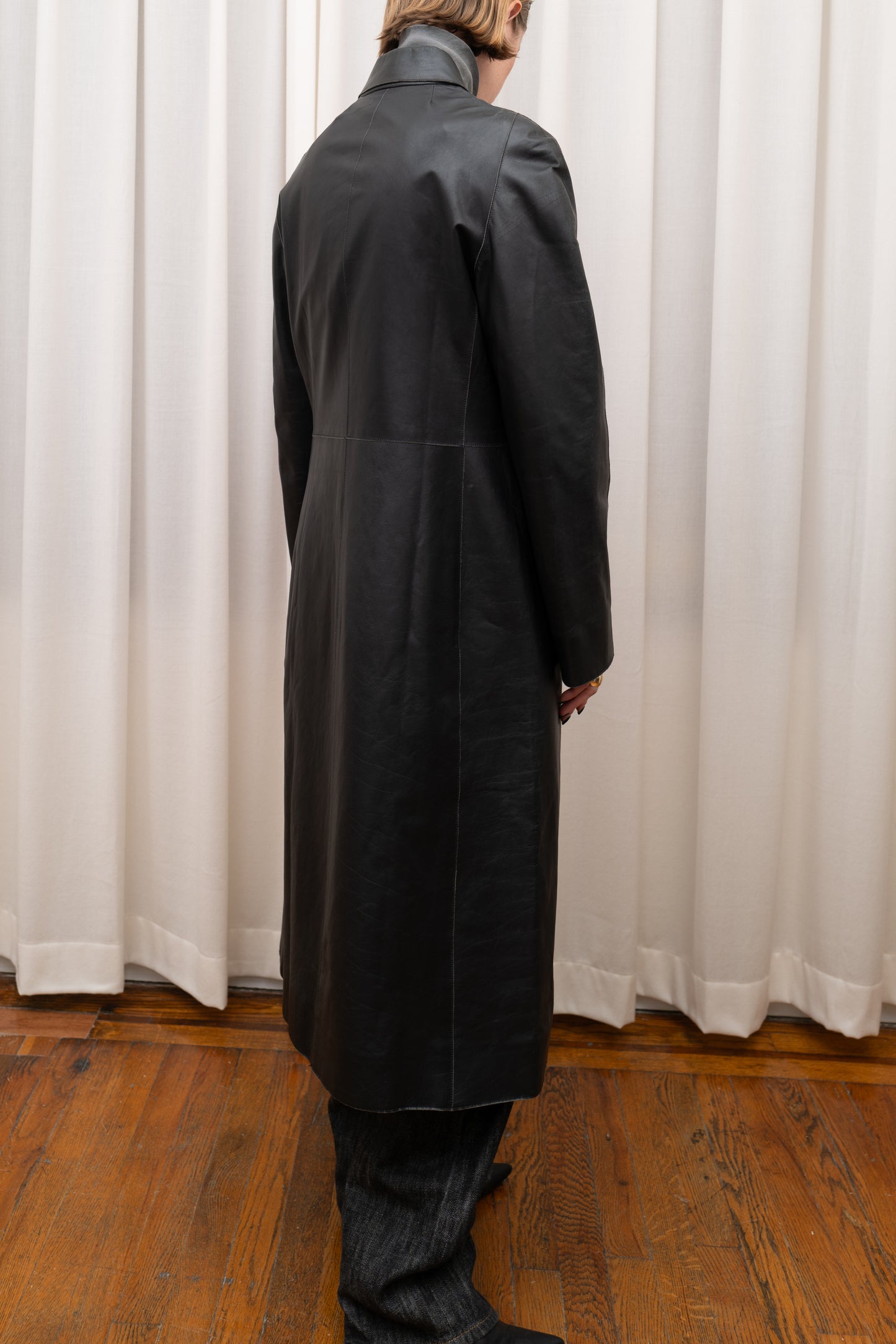 BALLY LEATHER TRENCH