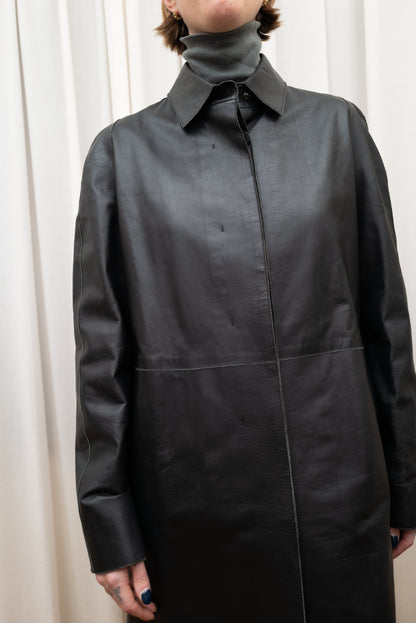 BALLY LEATHER TRENCH