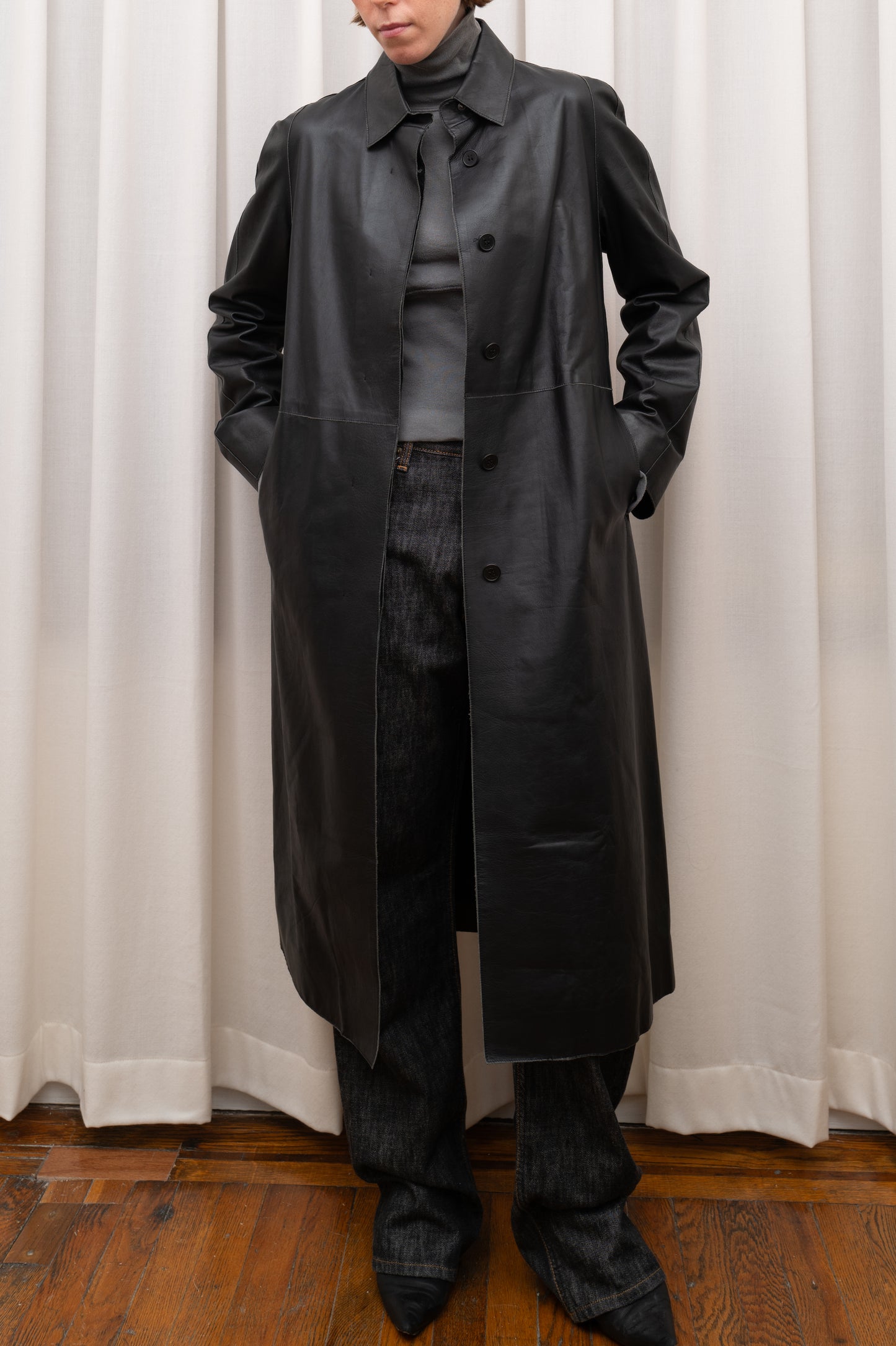 BALLY LEATHER TRENCH