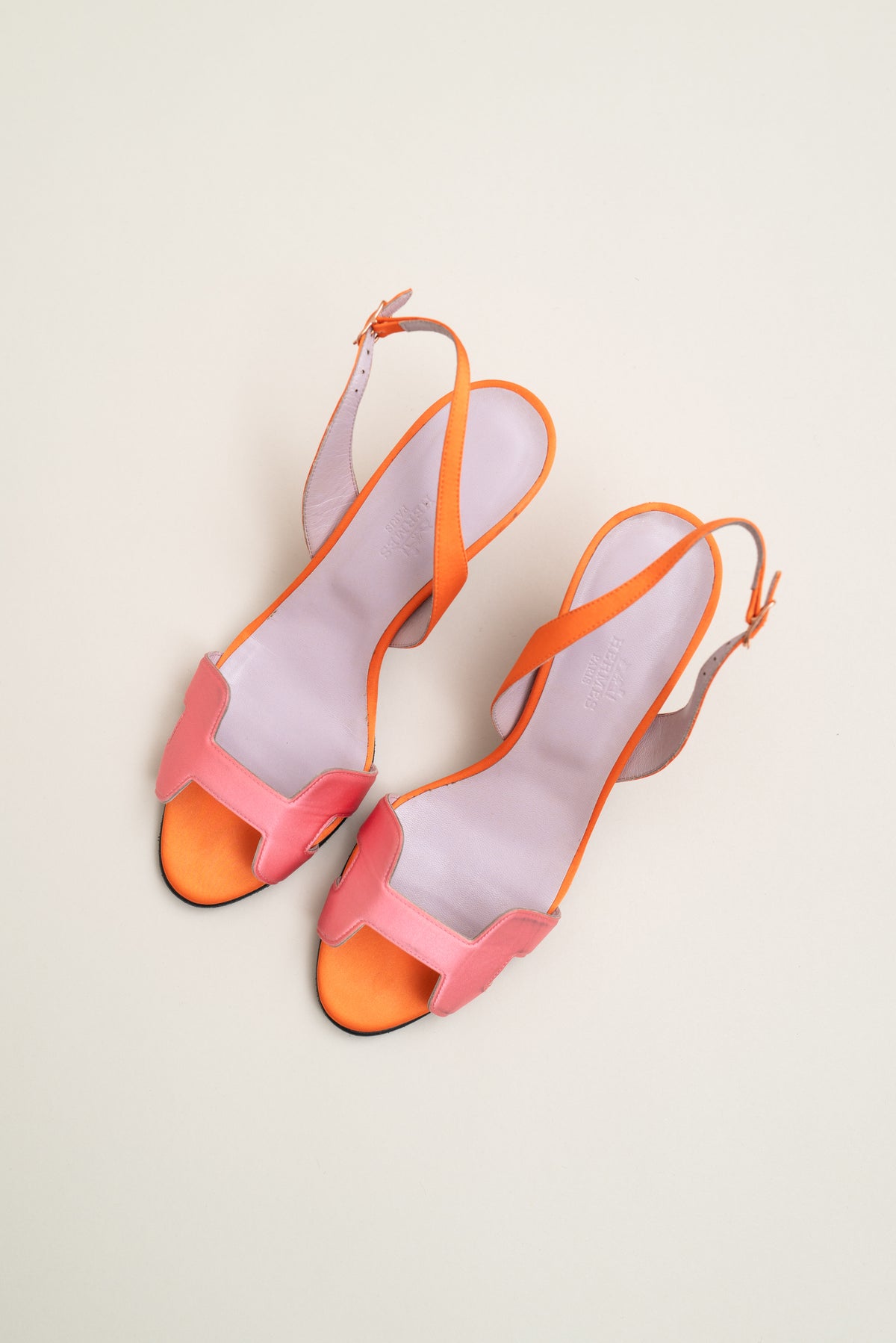 HERMES SATIN HEELS