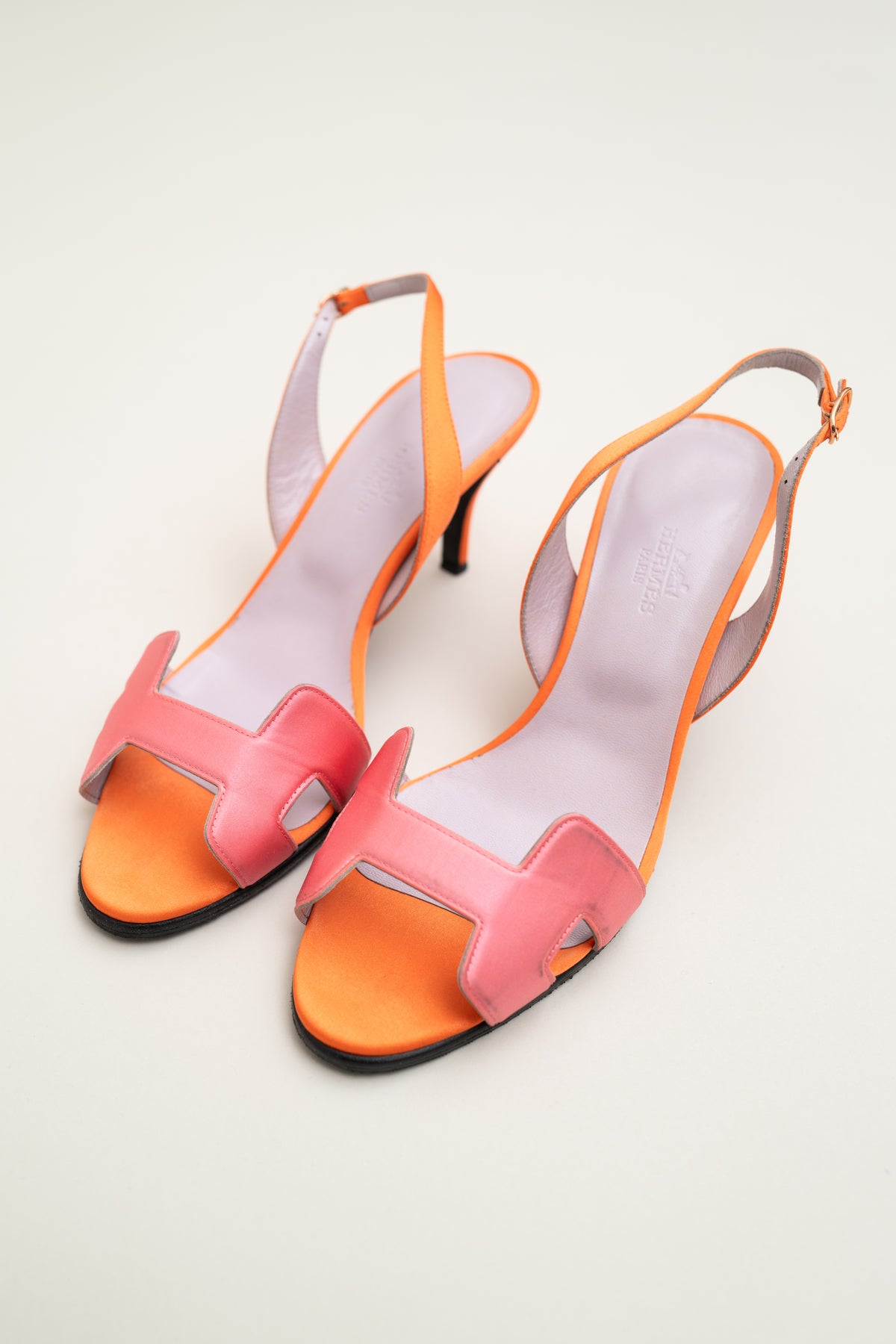 HERMES SATIN HEELS