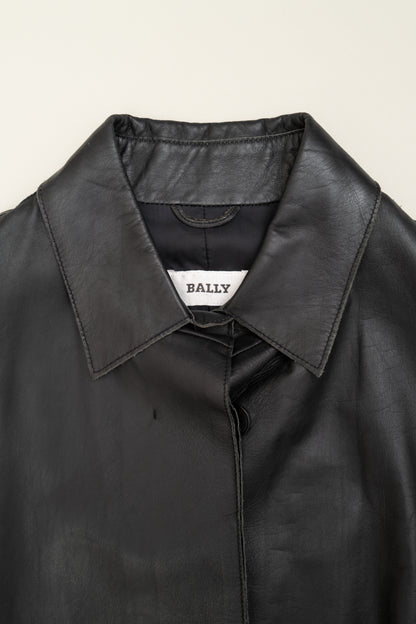 BALLY LEATHER TRENCH