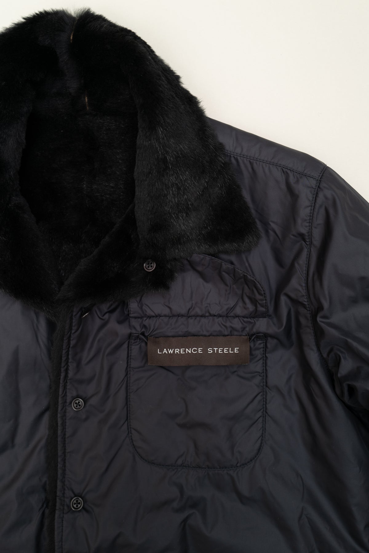 LAWRENCE STEELE FUR BUTTON UP