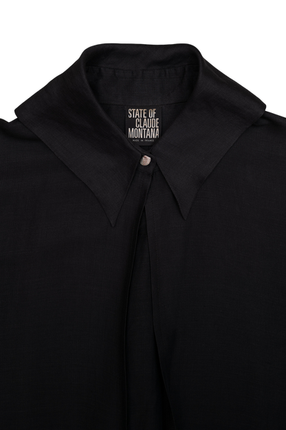 CLAUDE MONTANA LINEN TOP