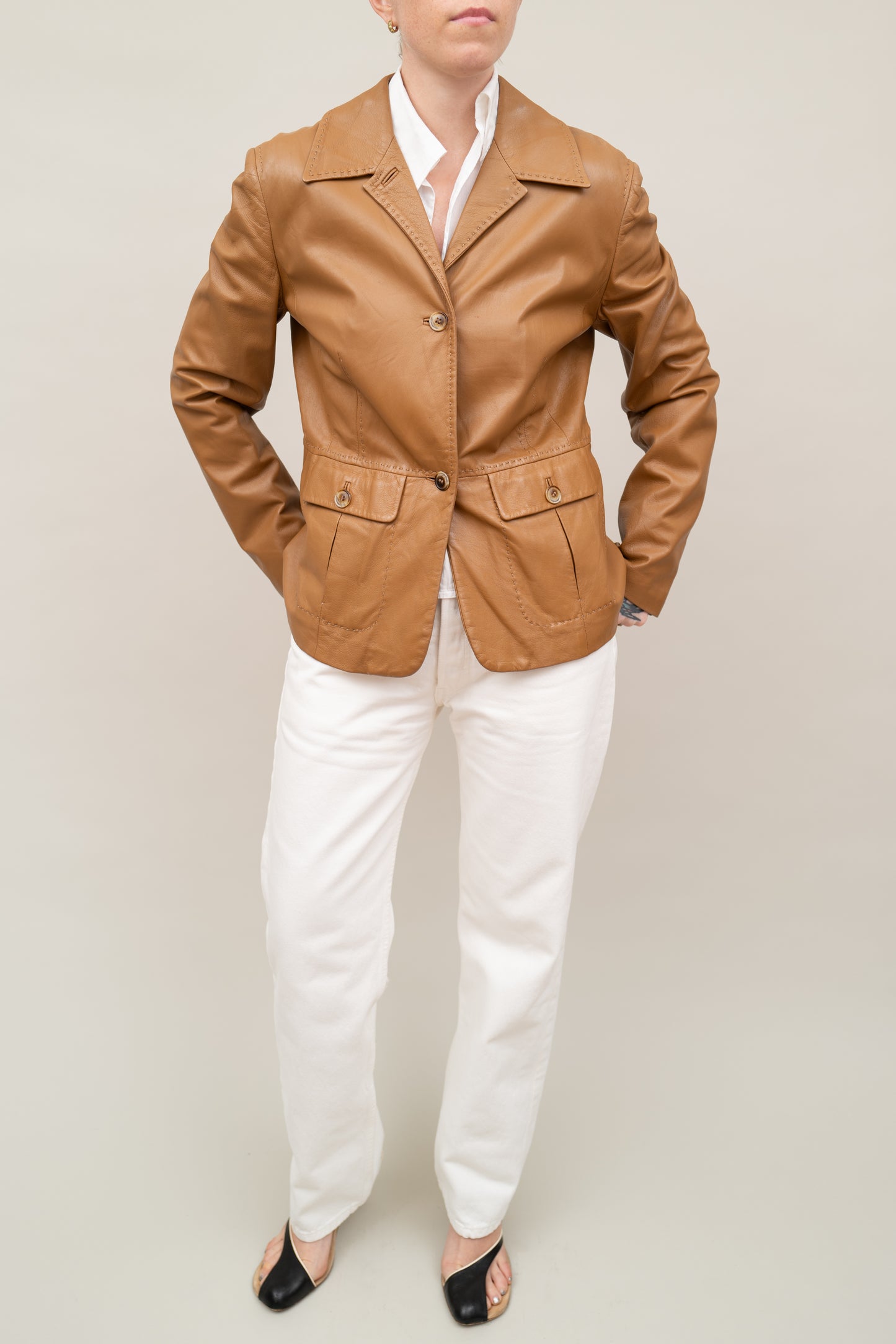 SPORTMAX LEATHER BLAZER