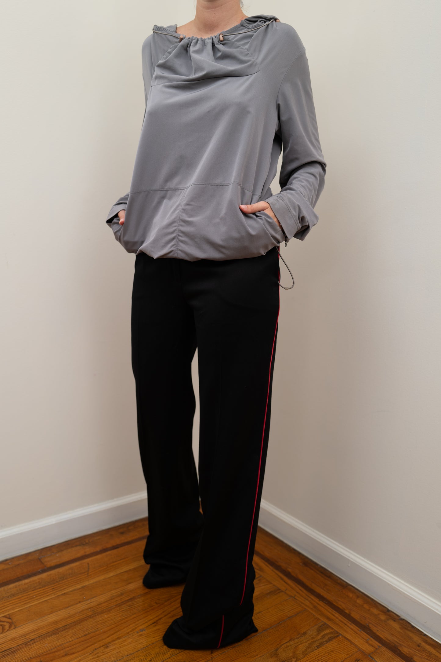 GIRBAUD STRETCH HOODED TOP