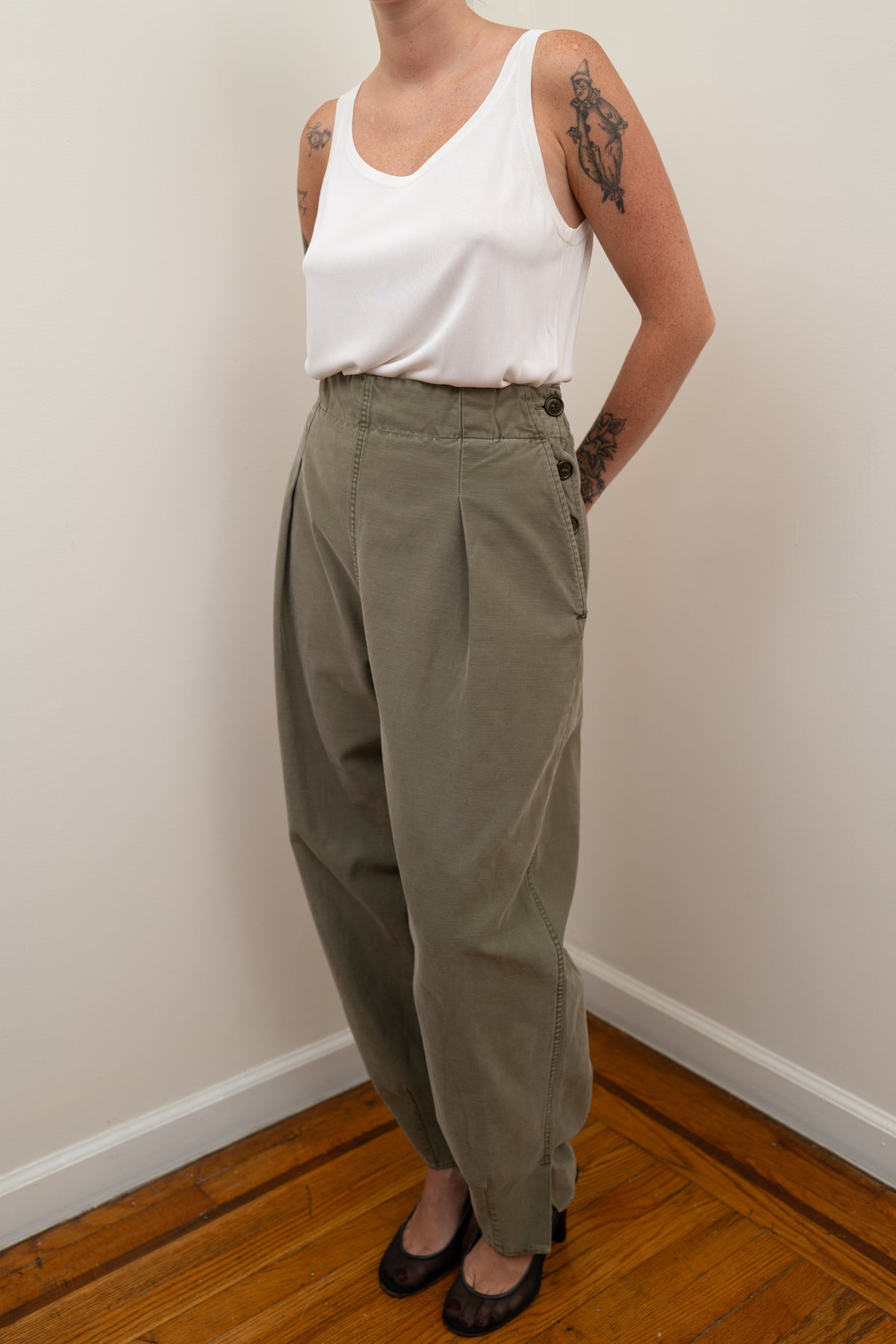 VINTAGE PLEATED ARMY PANTS