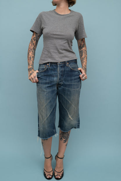 SUGAR CANE CUT OFF DENIM SHORTS