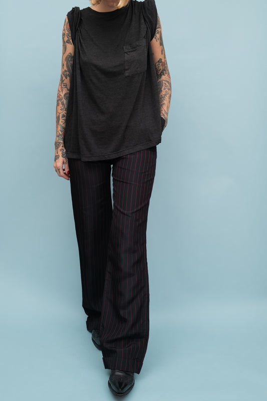 Y'S STRIPED TROUSERS