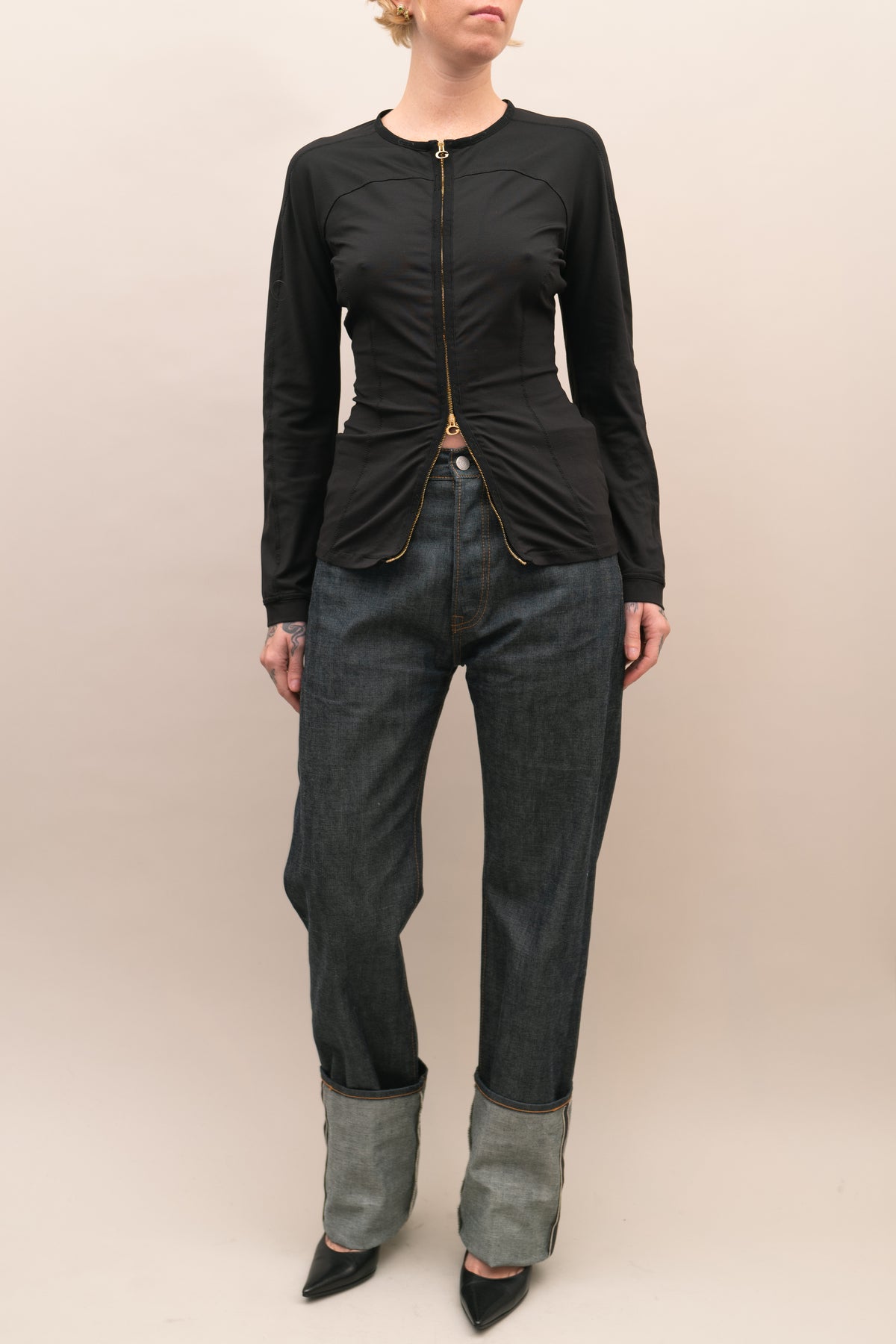 GUCCI DOUBLE ZIP TOP, 90'S