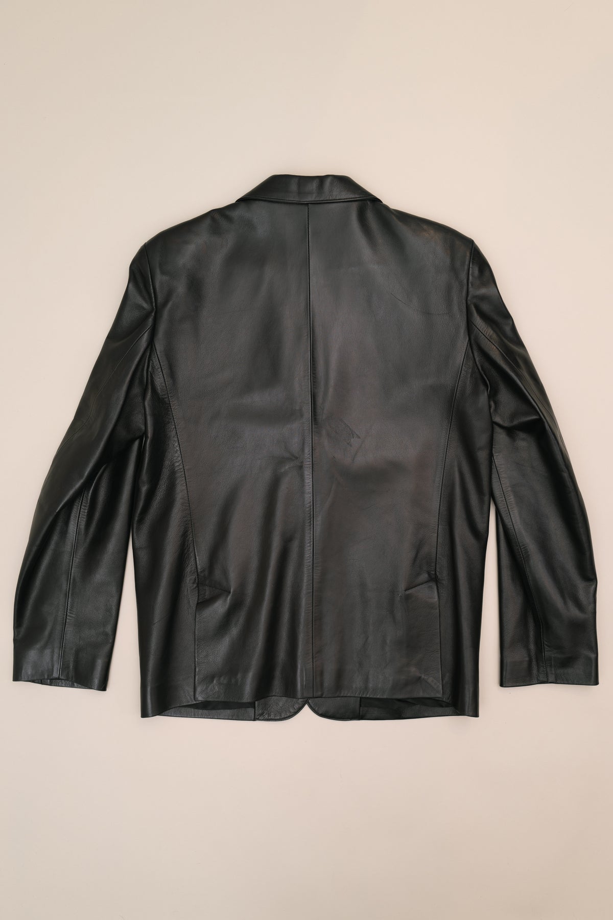 AGNES B. LEATHER BLAZER, 80'S