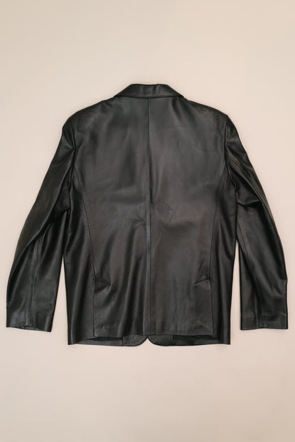 AGNES B. LEATHER BLAZER, 80'S