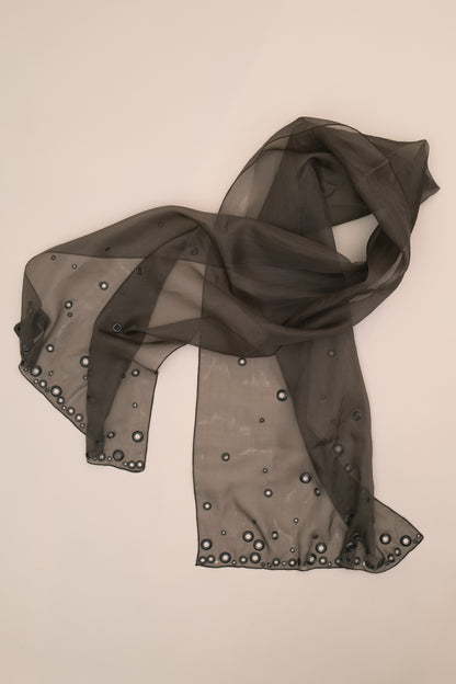 PRADA SILK SCARF WITH GROMMETS, FW 1999