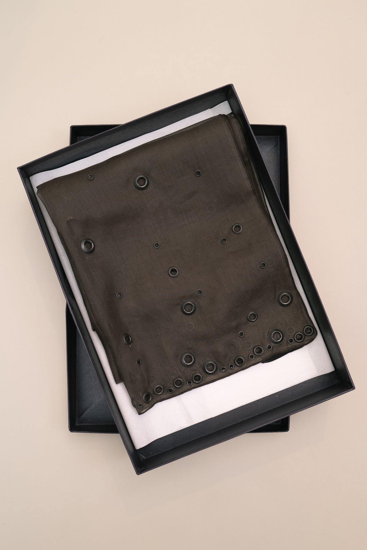 PRADA SILK SCARF WITH GROMMETS, FW 1999