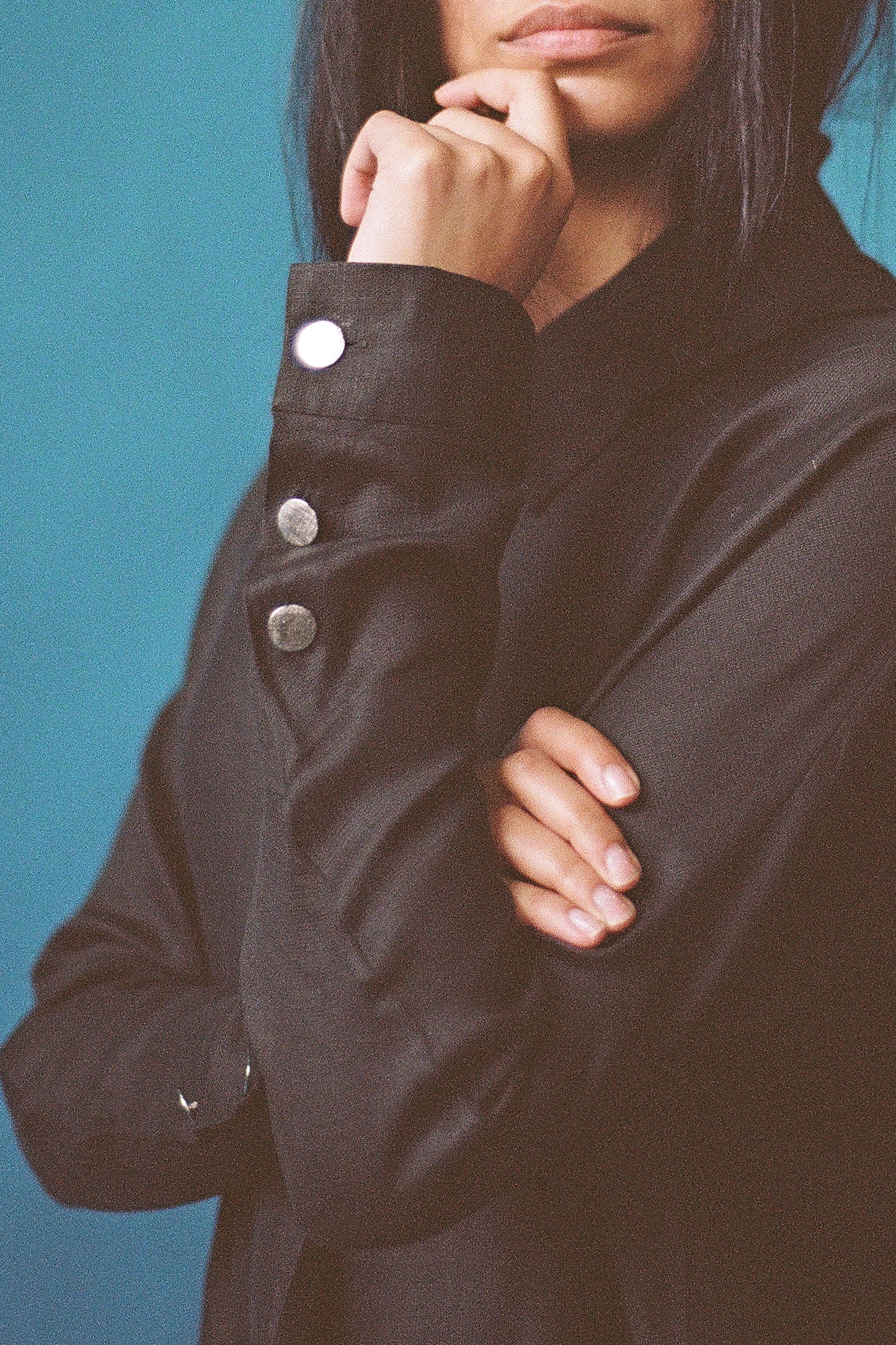 CLAUDE MONTANA LINEN TOP